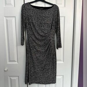 Lauren Ralph Lauren Black and White Long Sleeve Dress